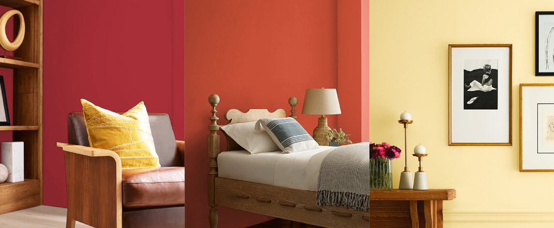 Three rooms with warm paint colors